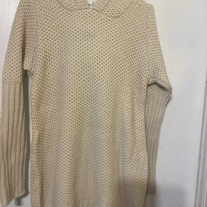 Sugar woman’s sweater 65% cotton 35% polyester. Beige with a hoodie. NWT